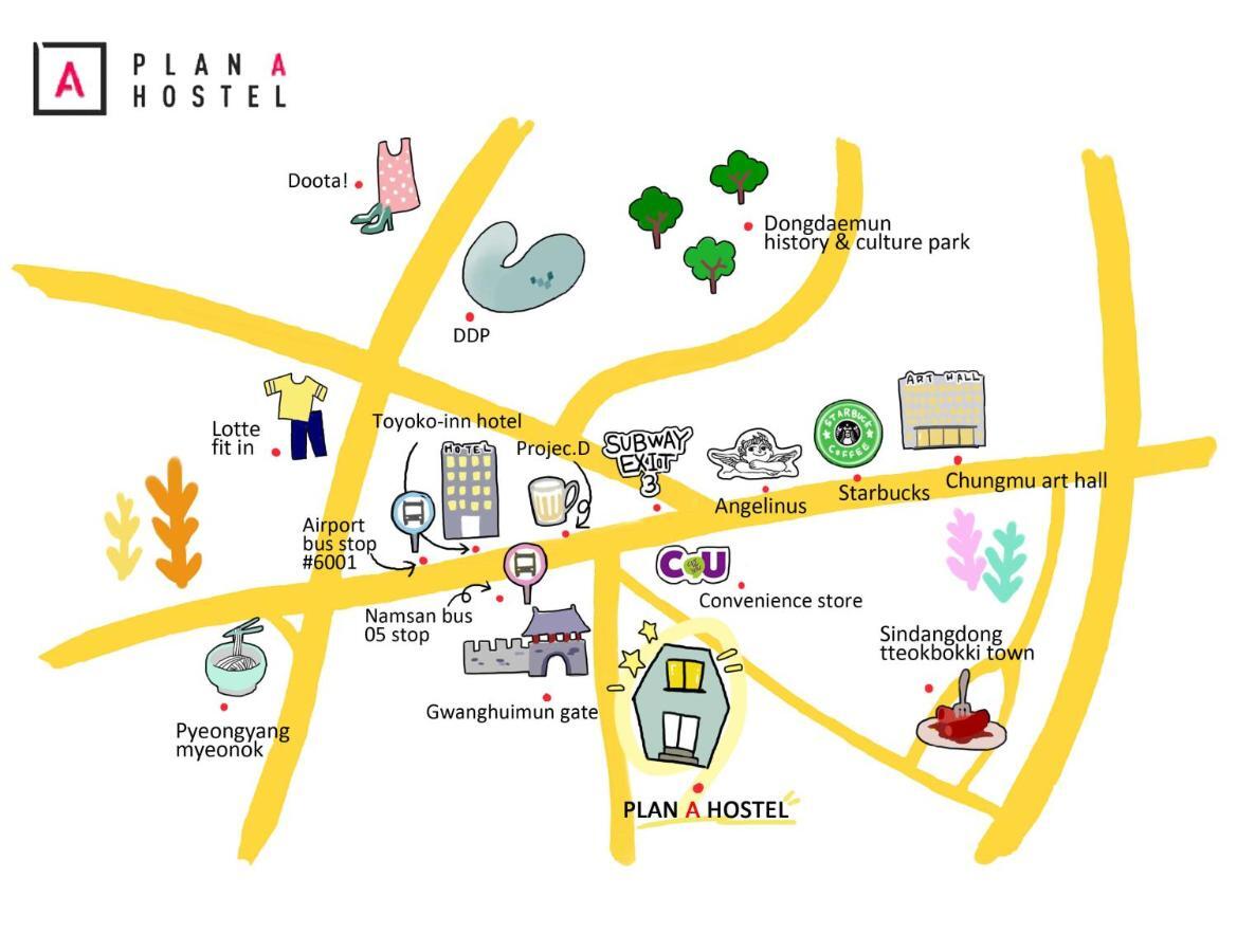 Plan A Hostel Seoul Exteriör bild